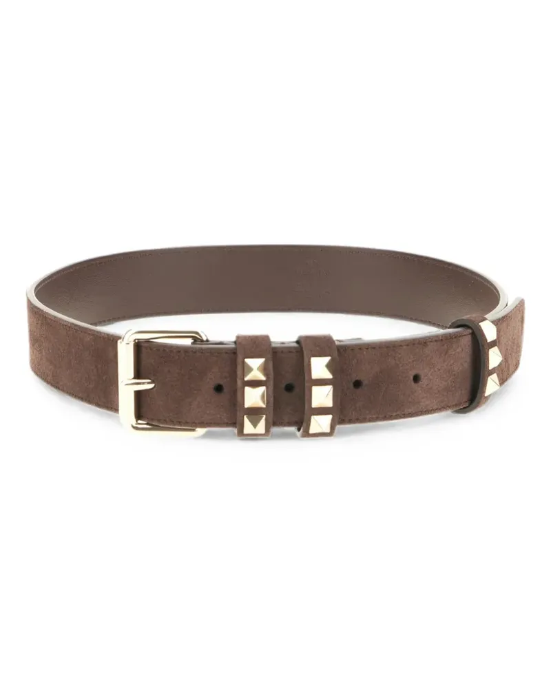 Valentino Garavani Rockstud Gürtel aus Wildleder - Braun Braun