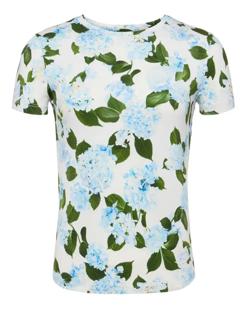 L'Agence Hydrangea Oberteil mit Blumen-Print - Weiß Weiß