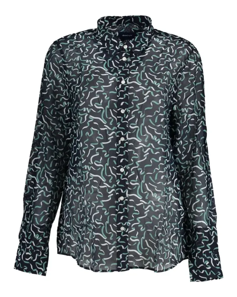 Gant Hemd mit grafischem Print - Schwarz Schwarz