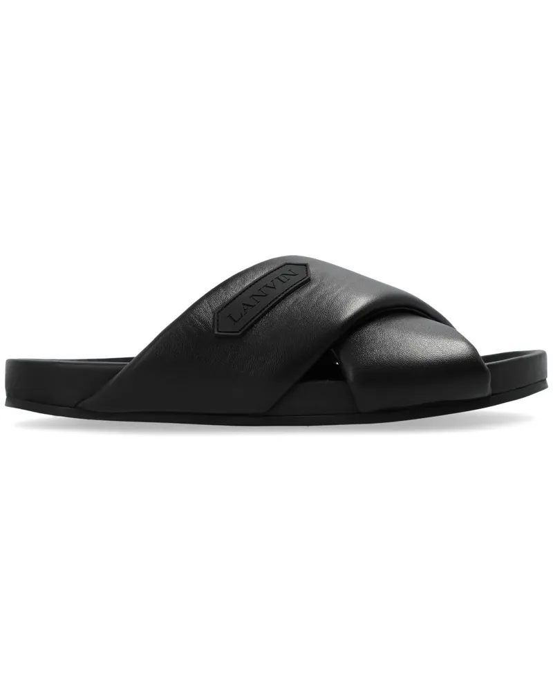 Lanvin Pantoletten mit Logo-Applikation - Schwarz Schwarz