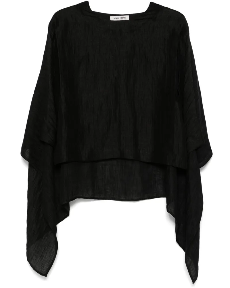Henrik Vibskov Uncut Seidenbluse - Schwarz Schwarz