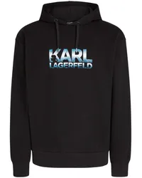 Karl Lagerfeld Hoodie aus Bio-Baumwolle mit Logo-Print Schwarz