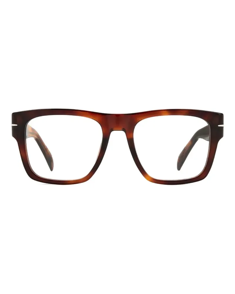 EYEWEAR by DAVID BECKHAM tortoiseshell-effect square-frame glasses - Braun Braun
