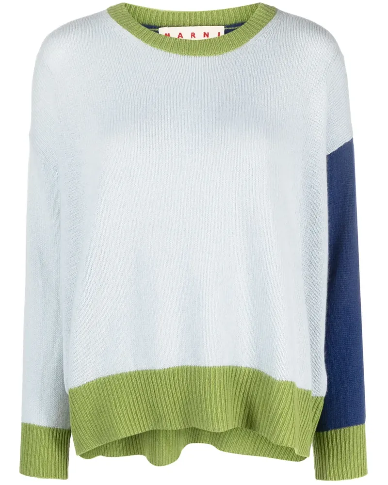 Marni Pullover in Colour-Block-Optik - Blau Blau