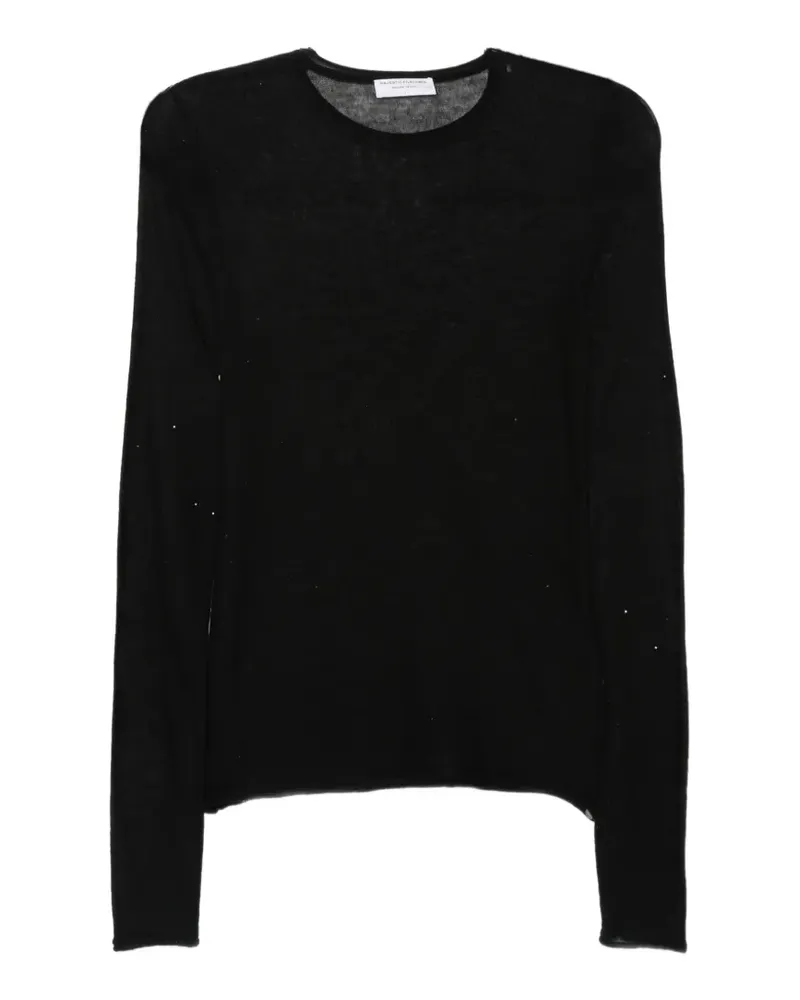 Majestic Sheer-Langarmshirt - Schwarz Schwarz