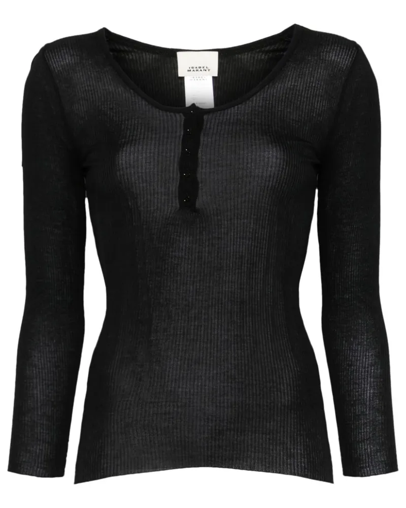 Isabel Marant Lamylic Henley-Oberteil - Schwarz Schwarz