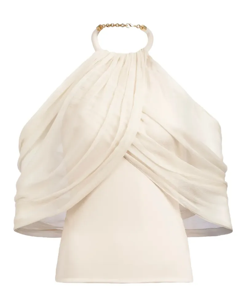 Silvia Tcherassi Clio halterneck draped blouse - Nude Nude