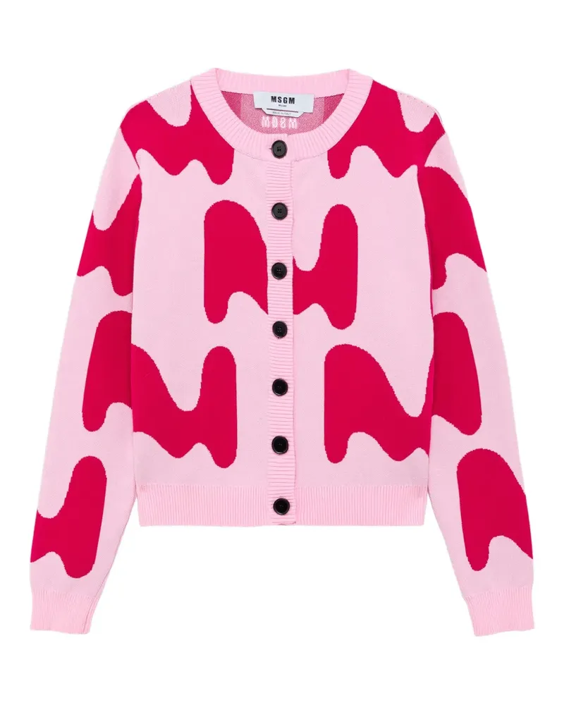 MSGM Cardigan mit abstraktem Muster - Rosa Rosa