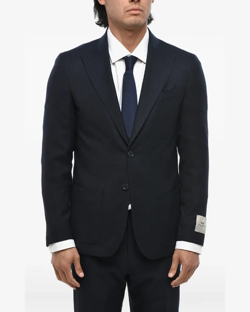 Corneliani single-breasted wool blazer - Blau Blau