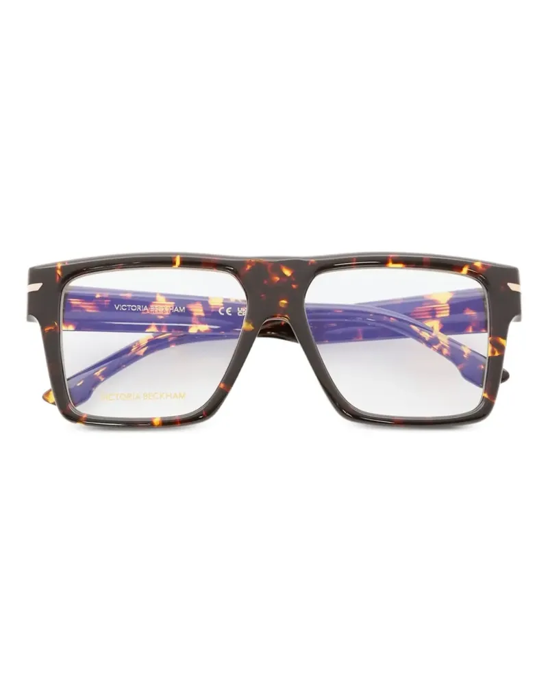 Victoria Beckham Geometrische Brille mit flachem Gestell - Braun Braun