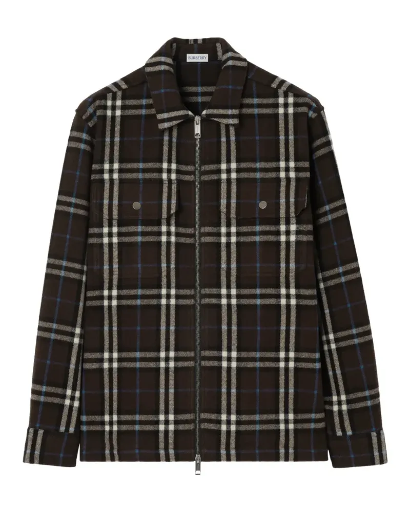 Burberry Check Flanell-Hemdjacke - Braun Braun