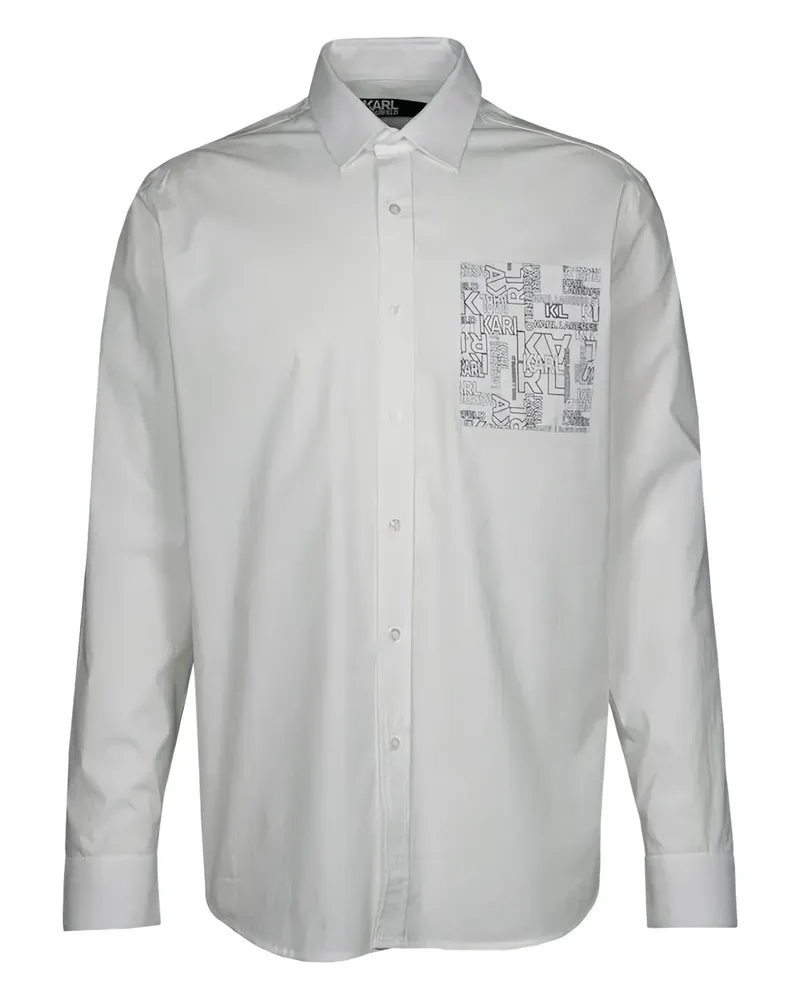 Karl Lagerfeld Hemd mit Logo-Print - Weiß Weiß