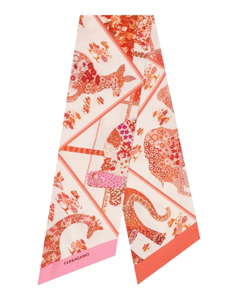 Ferragamo Seidenschal mit Print - Rosa Rosa