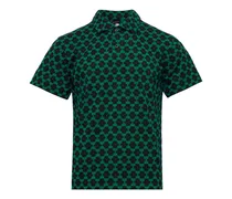 Poloshirt mit geometrischem Print - Grün