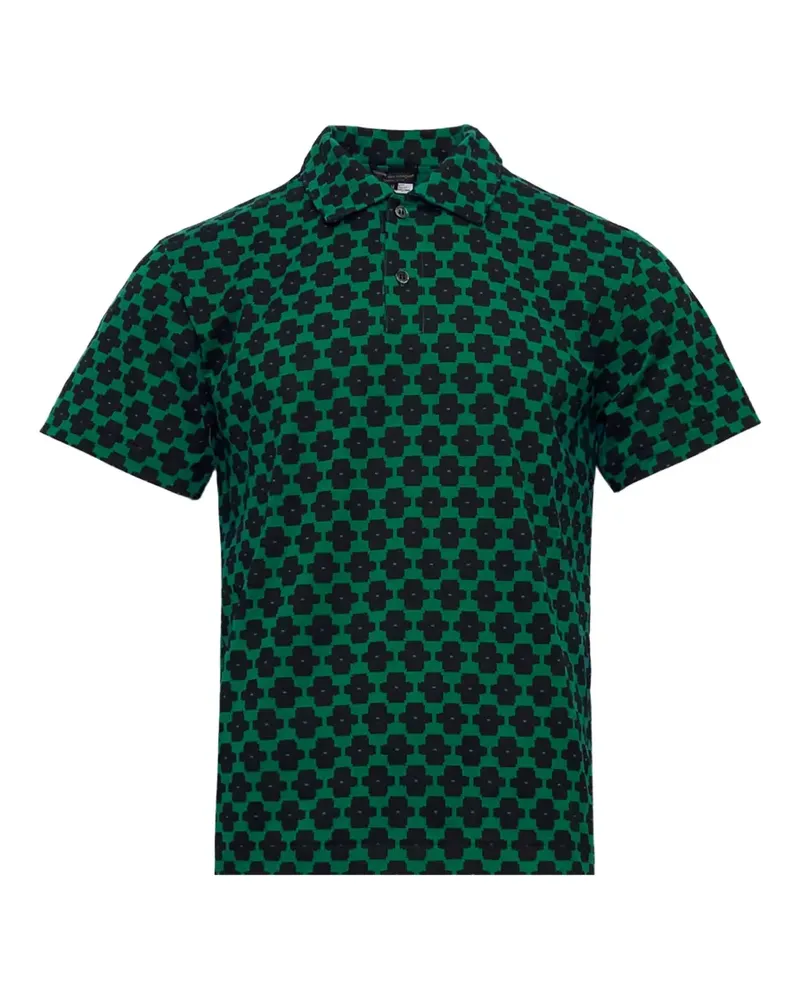 Comme des Garçons geometric-print cotton polo shirt - Grün Grün