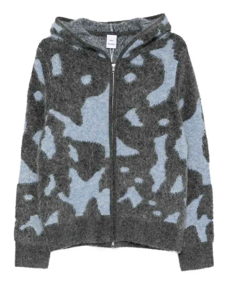 Won Hundred Glasgow intarsia-knit hooded cardigan - Grau Grau
