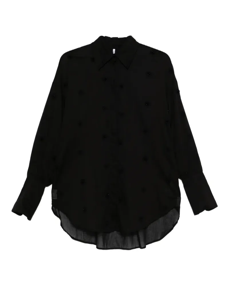 Liviana Conti bead-embellished semi-sheer shirt - Schwarz Schwarz