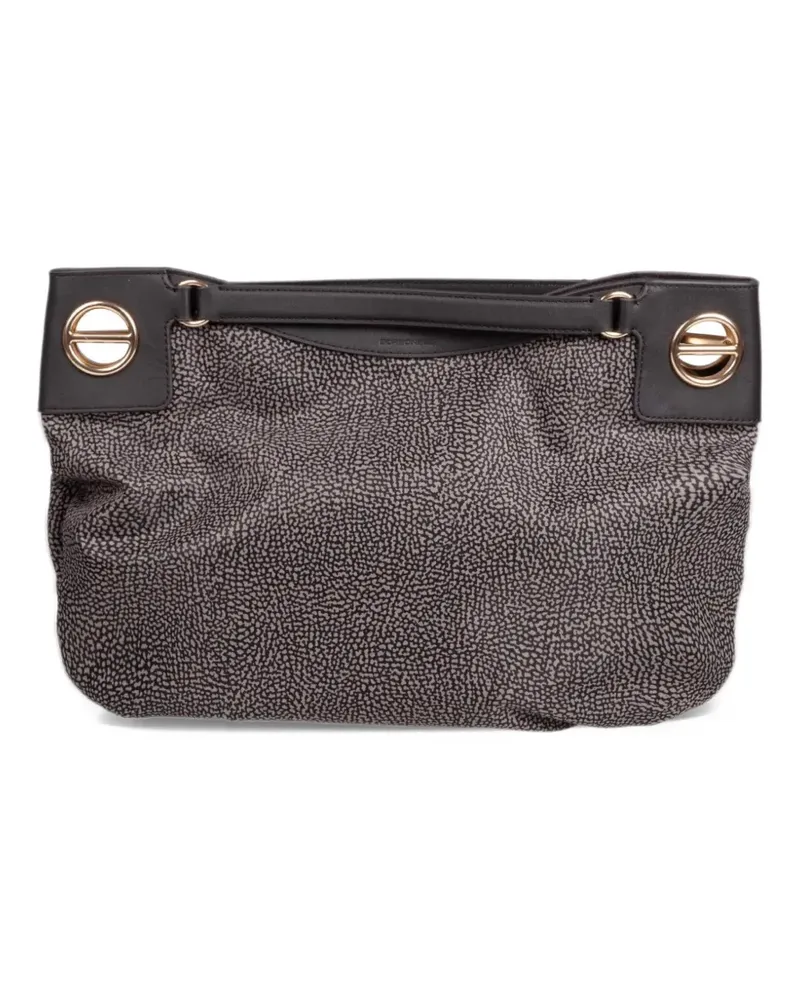 Borbonese London Tote Bag mit OP-Print - Grau Grau