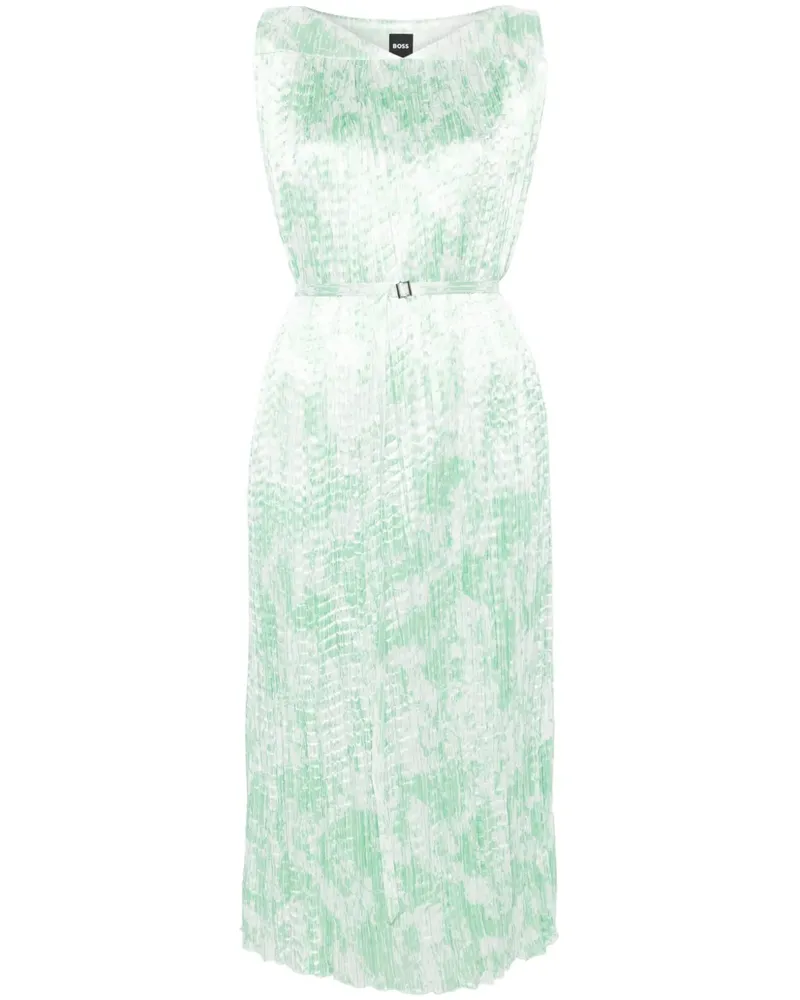 HUGO BOSS Midikleid mit Gürtel - Grün Grün