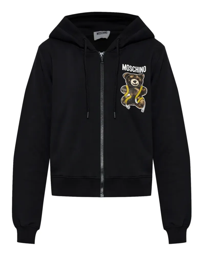 Moschino Kapuzenjacke mit Teddy - Schwarz Schwarz