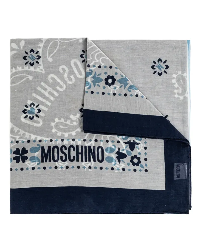 Moschino Schal mit Paisleymuster - Grau Grau