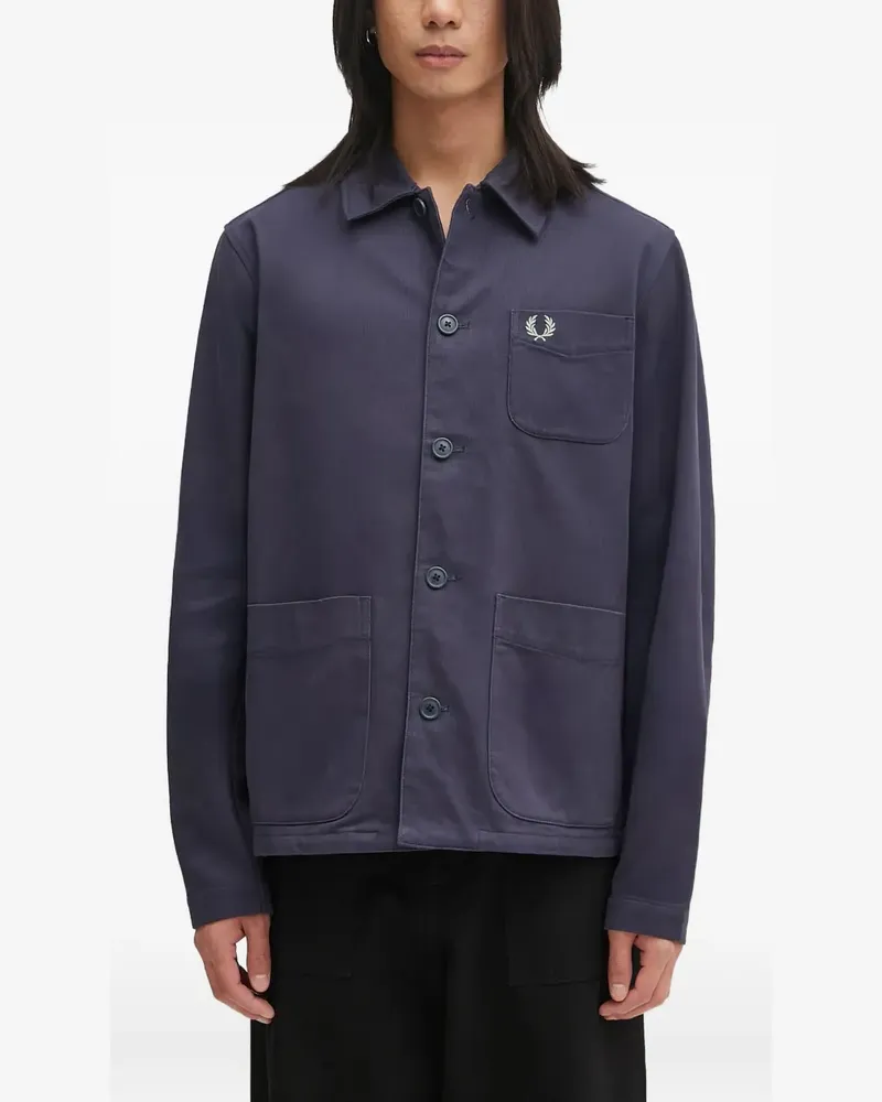 Fred Perry Hemd mit Logo-Stickerei - Blau Blau