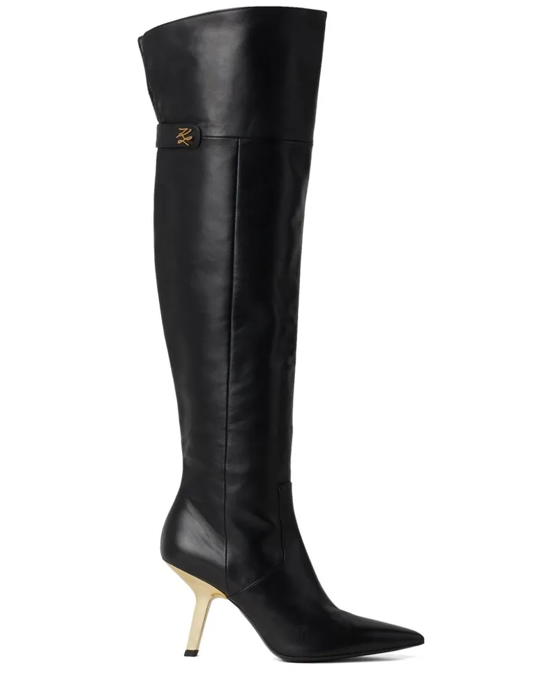 Karl Lagerfeld Kniehohe KL Studio Pyramid Stiefel - Schwarz Schwarz
