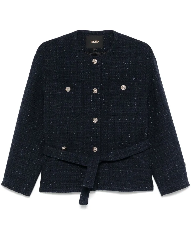 Maje Jacke aus Tweed - Blau Blau