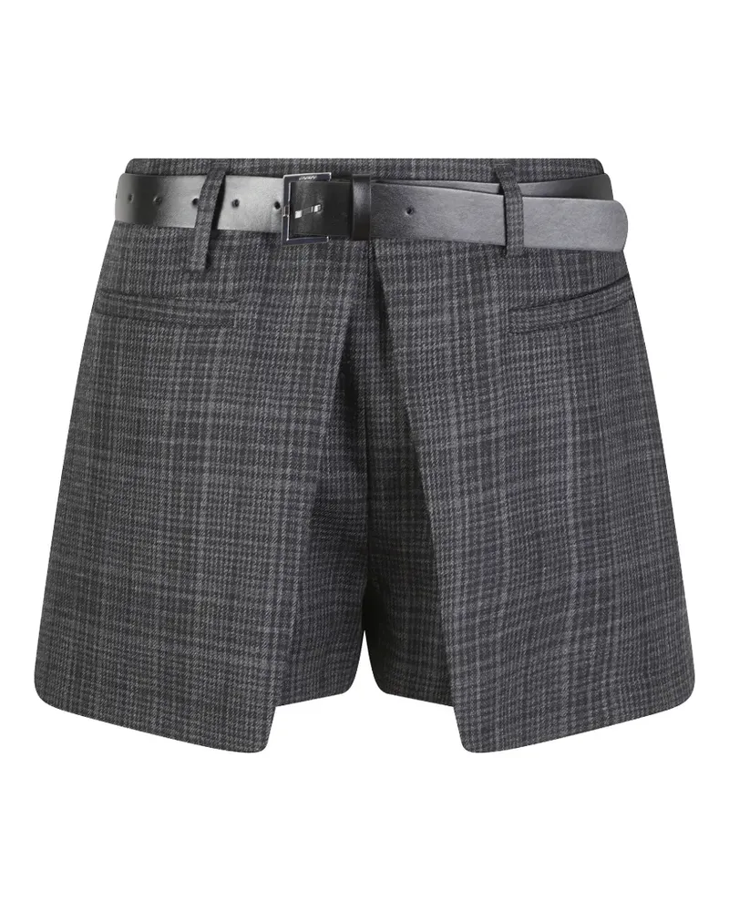 Dondup Nelly Shorts mit Prince of Wales-Karo und Gürtel - Grau Grau