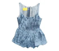 Acid-Wash-Top mit Falten - Blau