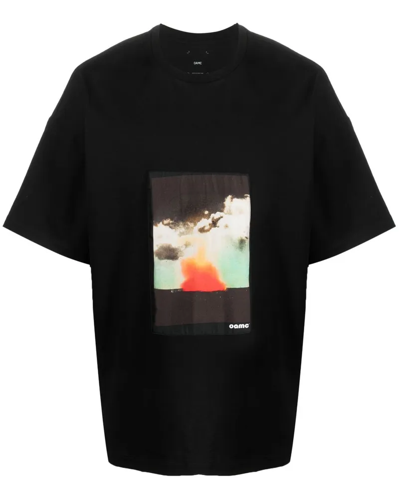 OAMC T-Shirt aus Bio-Baumwolle mit Print Schwarz