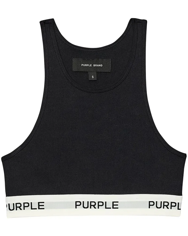 PURPLE BRAND Sport-BH mit Logo-Streifen Schwarz