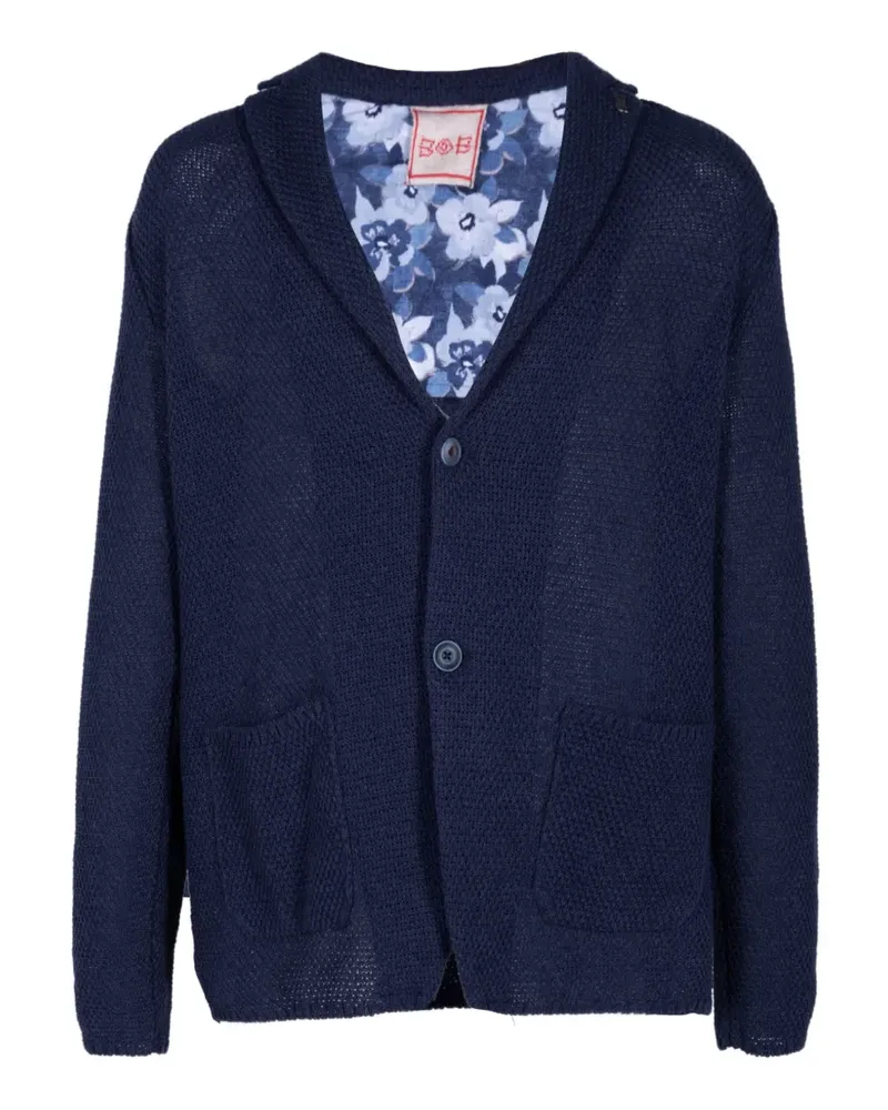 BOB Cardigan mit Blumeneinsatz - Blau Blau