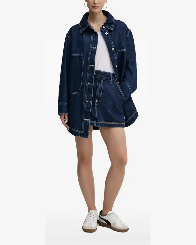 HUGO BOSS Jeanshemd mit Logo-Stickerei - Blau Blau