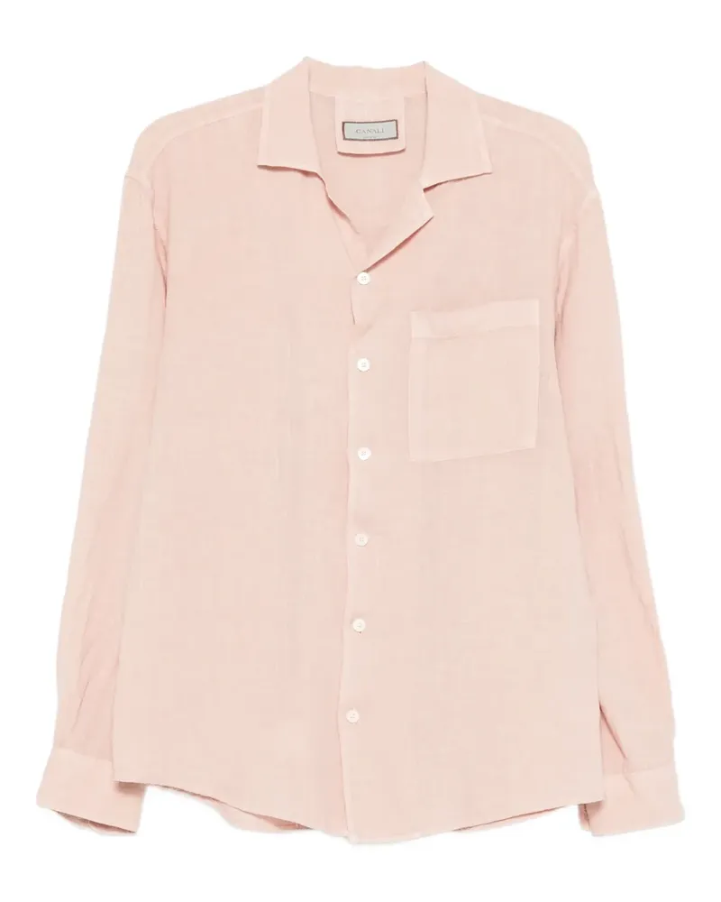 Canali Langärmeliges Hemd - Rosa Rosa
