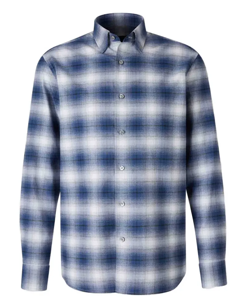 Brioni check-pattern shirt - Blau Blau
