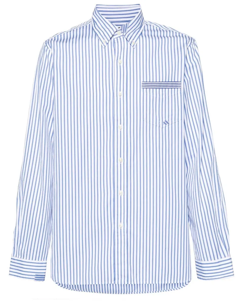 Ralph Lauren Gestreiftes Patchwork-Hemd Blau