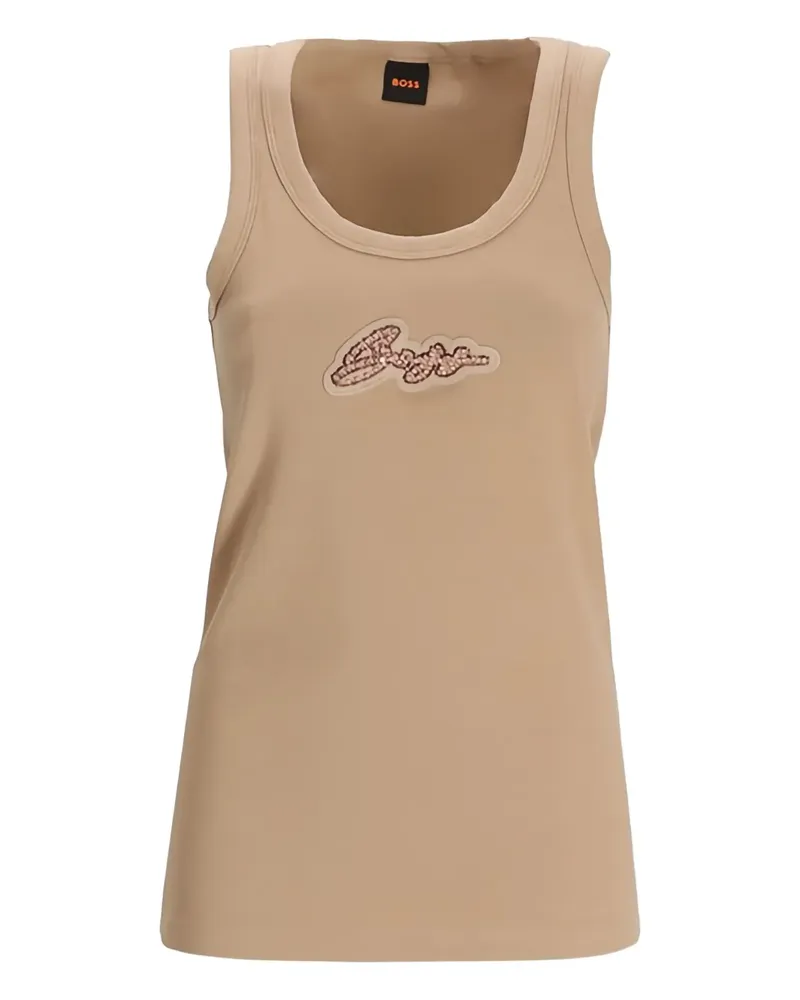 HUGO BOSS Trägershirt mit Logo-Stickerei - Nude Nude