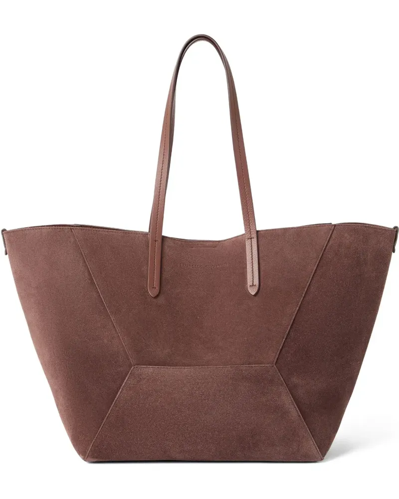 Brunello Cucinelli Duo Tote Bag aus Wildleder - Rot Rot