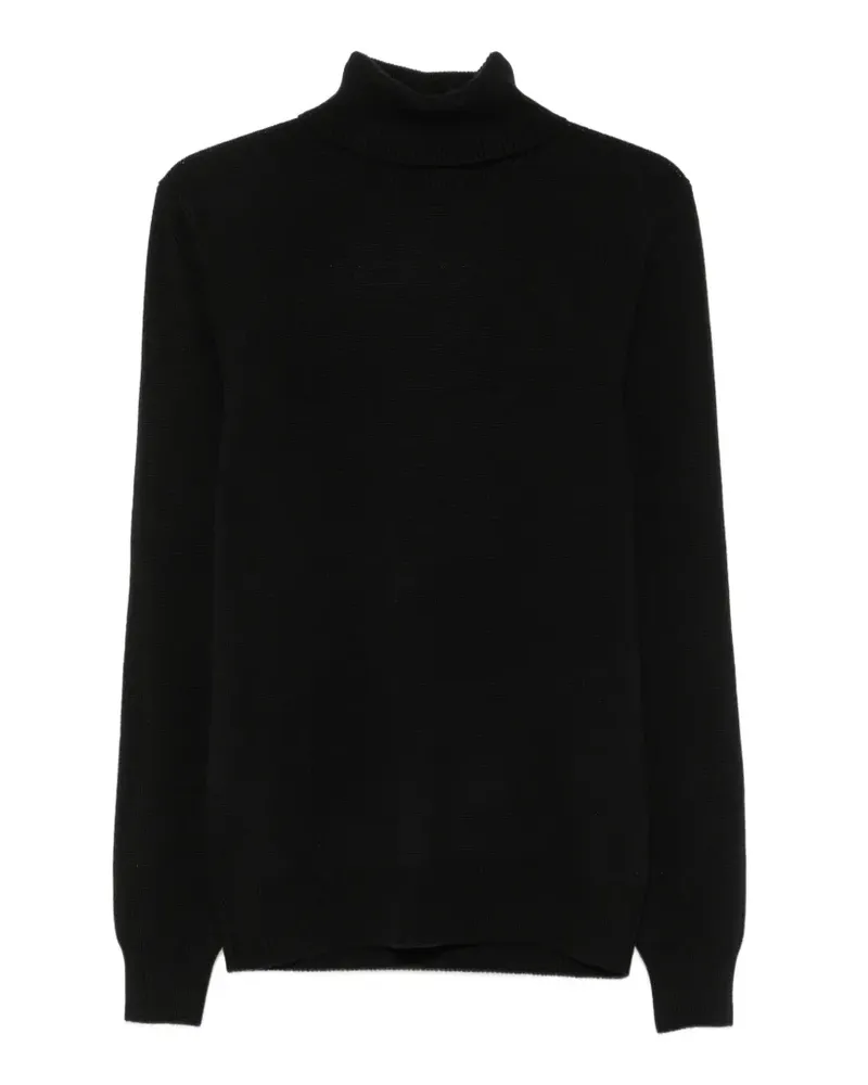 Malo Gestrickter Pullover mit Rollkragen - Schwarz Schwarz