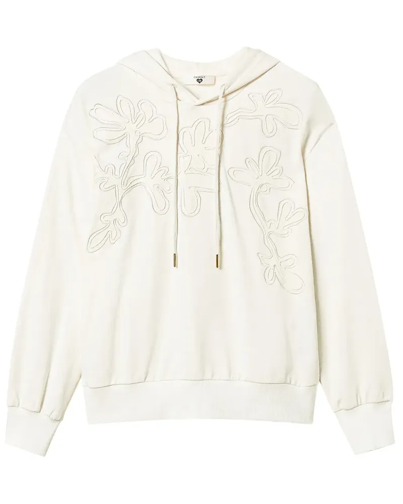 Twin-Set Bestickter Hoodie - Weiß Weiß
