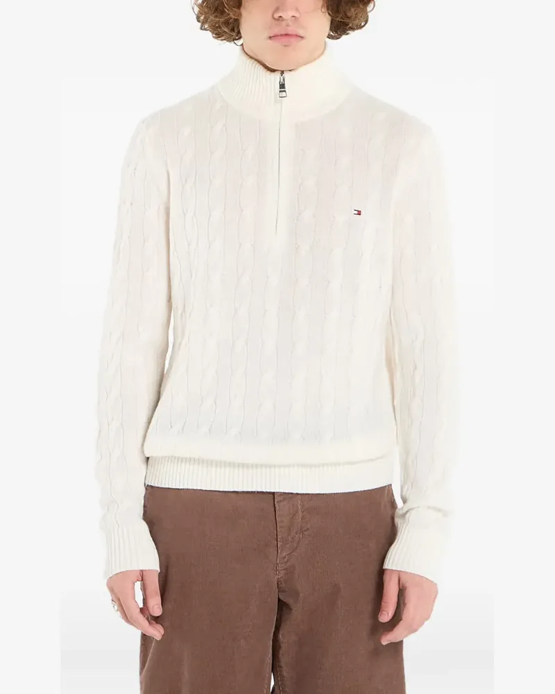 Tommy Hilfiger cable-knit quarter-zip sweater - Nude Nude