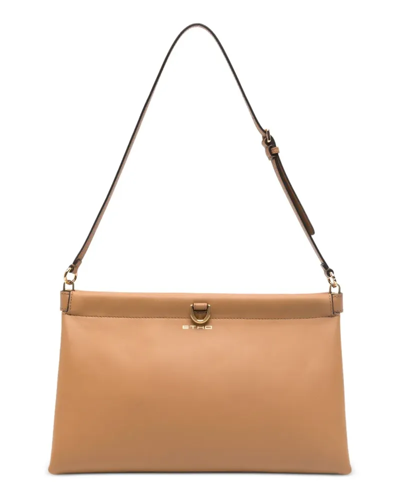 Etro medium Talk leather clutch bag - Braun Braun