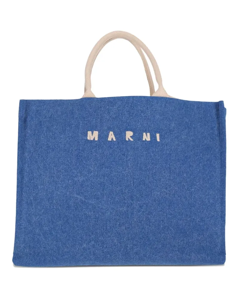 Marni Shopper mit Logo - Blau Blau