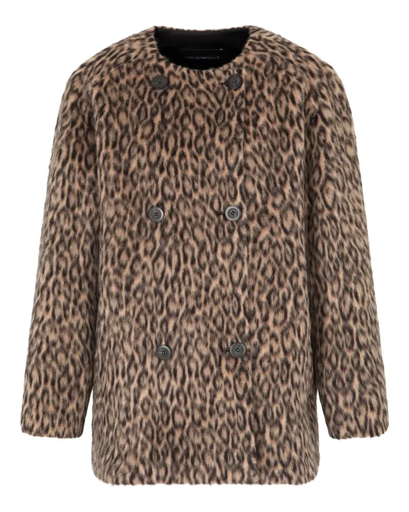 Emporio Armani Mantel mit Leoparden-Print - Braun Braun