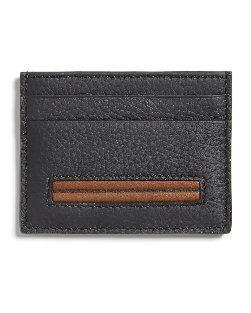 Ermenegildo Zegna Kartenetui mit Logo-Patch - Schwarz Schwarz