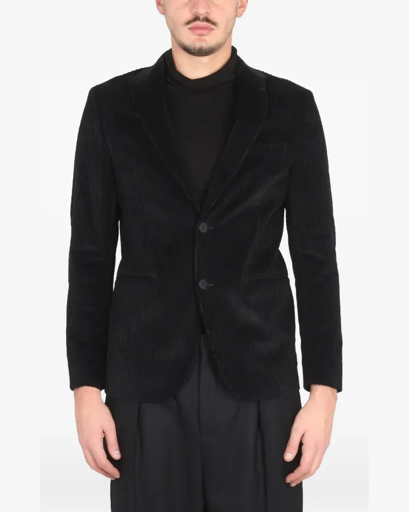 Tonello single breasted corduroy coat - Schwarz Schwarz