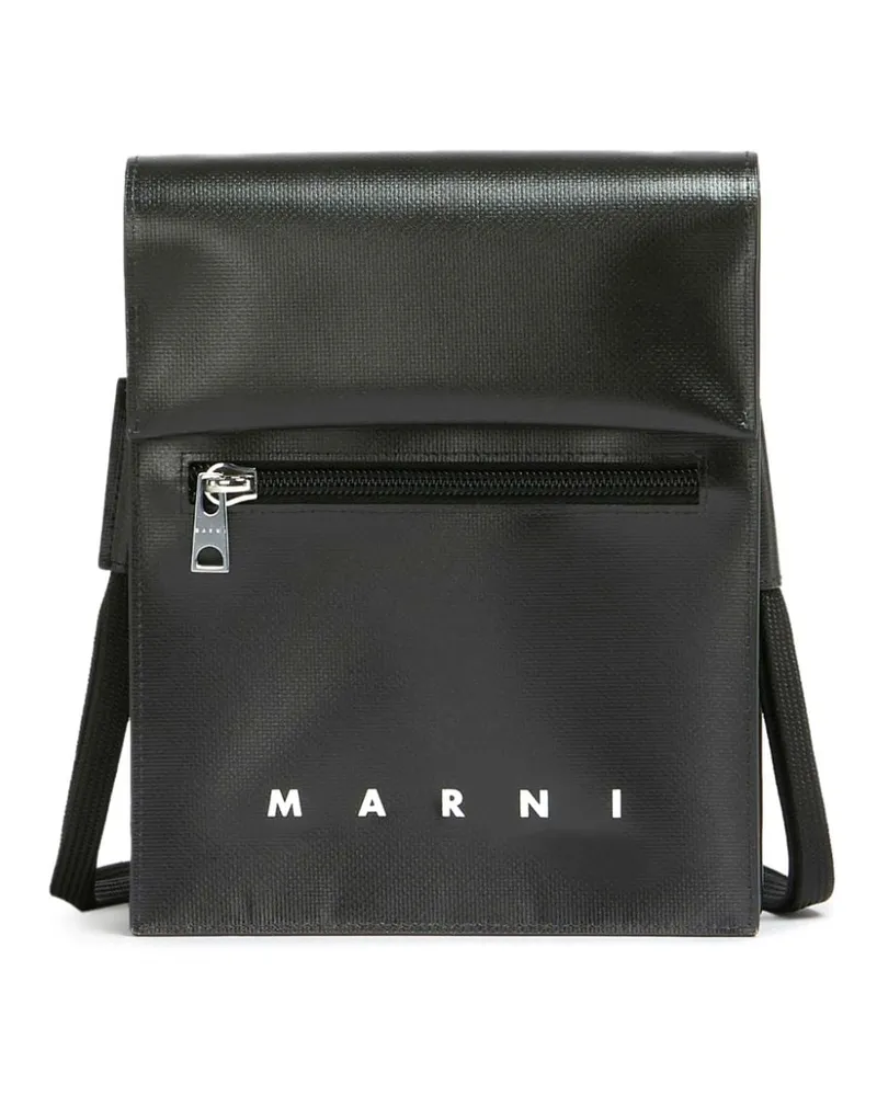 Marni Schultertasche mit Druckknopfverschluss - Schwarz Schwarz