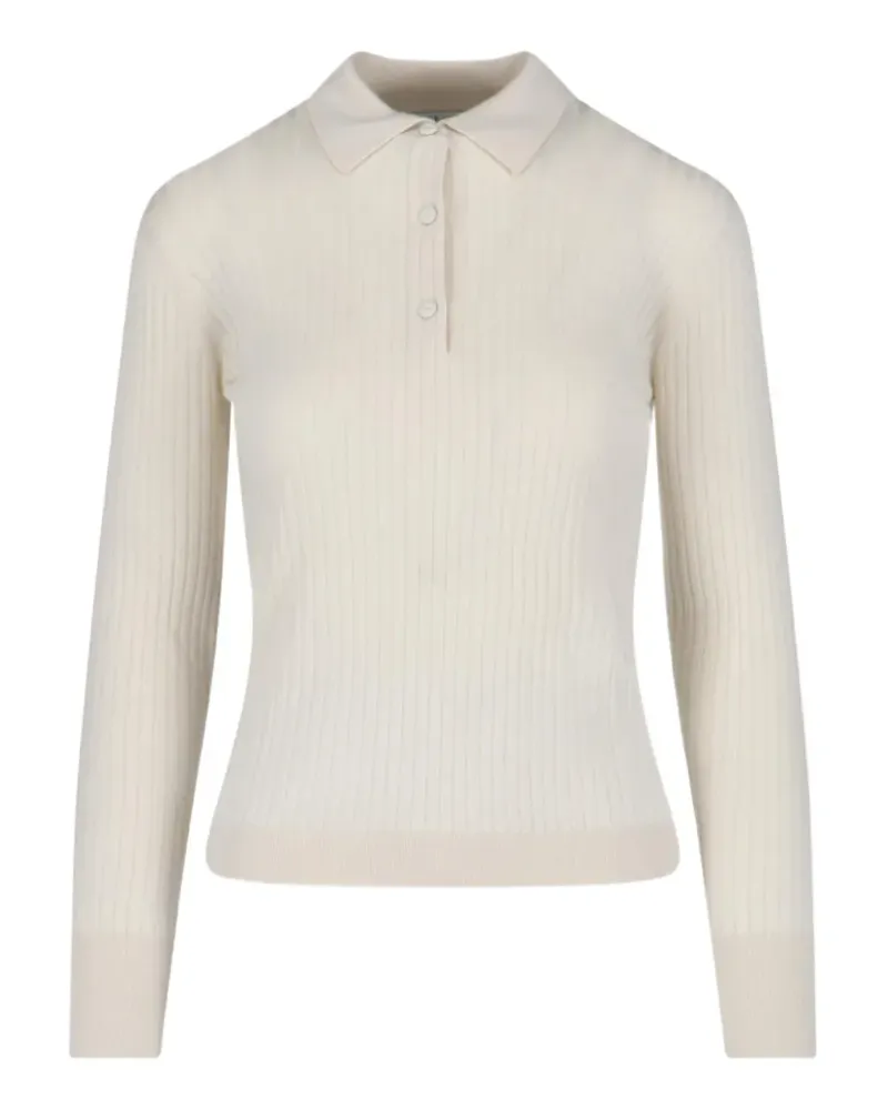 Max Mara ribbed polo-collar sweater - Nude Nude