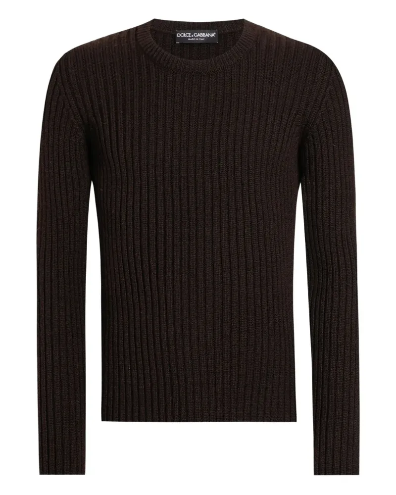 Dolce & Gabbana Gerippter Strickpullover - Braun Braun